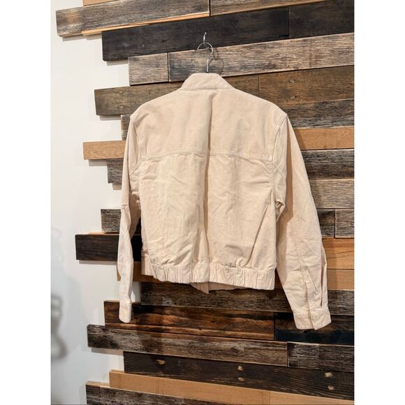 PACT Womens Modern Corduroy Bomber Jacket Sandshell Beige Size L - Picture 3 of 9